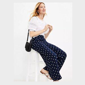Arolina Wide Leg Black White Polka Dotted Pant Large